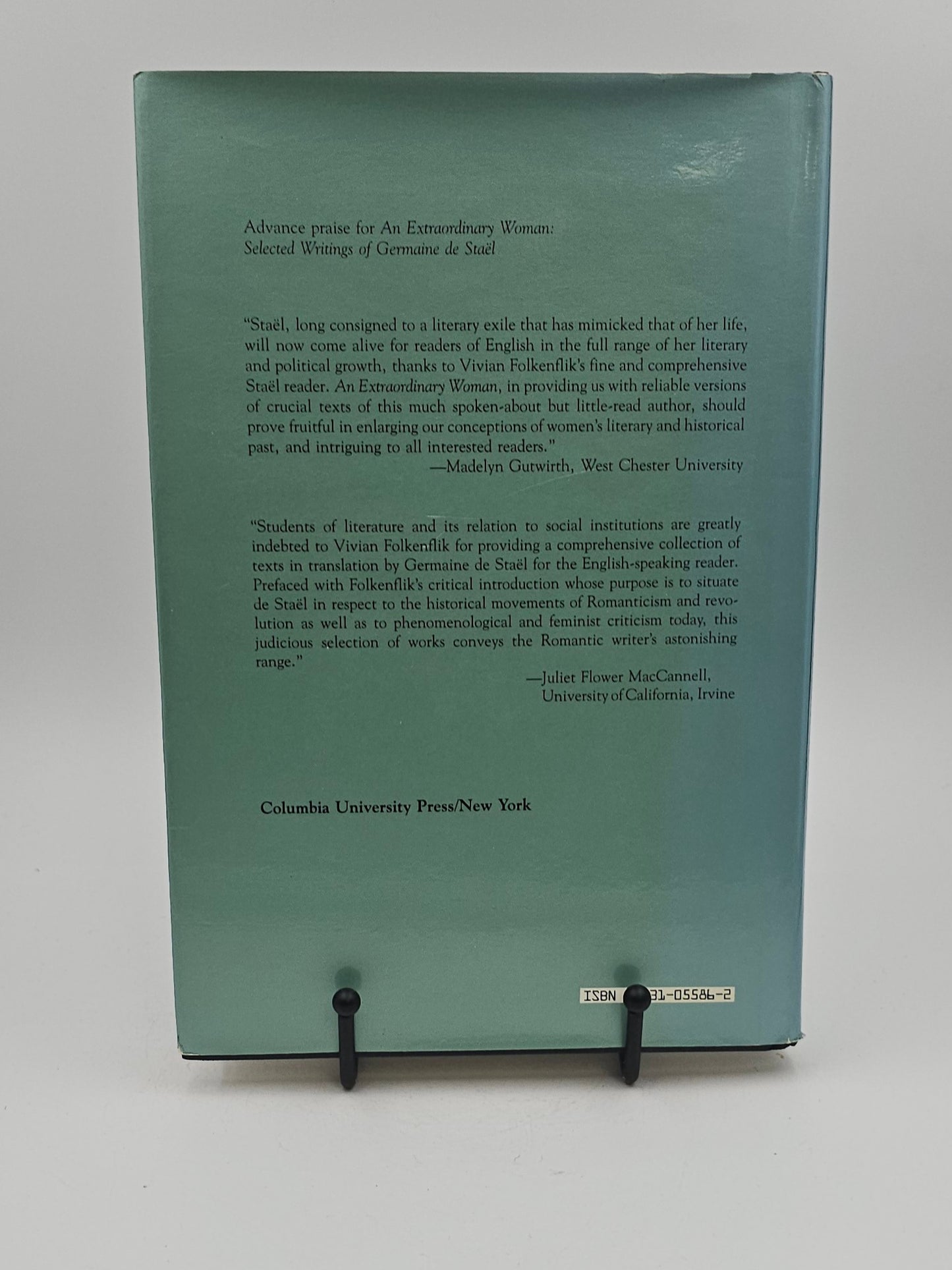 An Extraordinary Woman: Selected Writings of Germaine de Staël by translated by Vivian Folkenflik