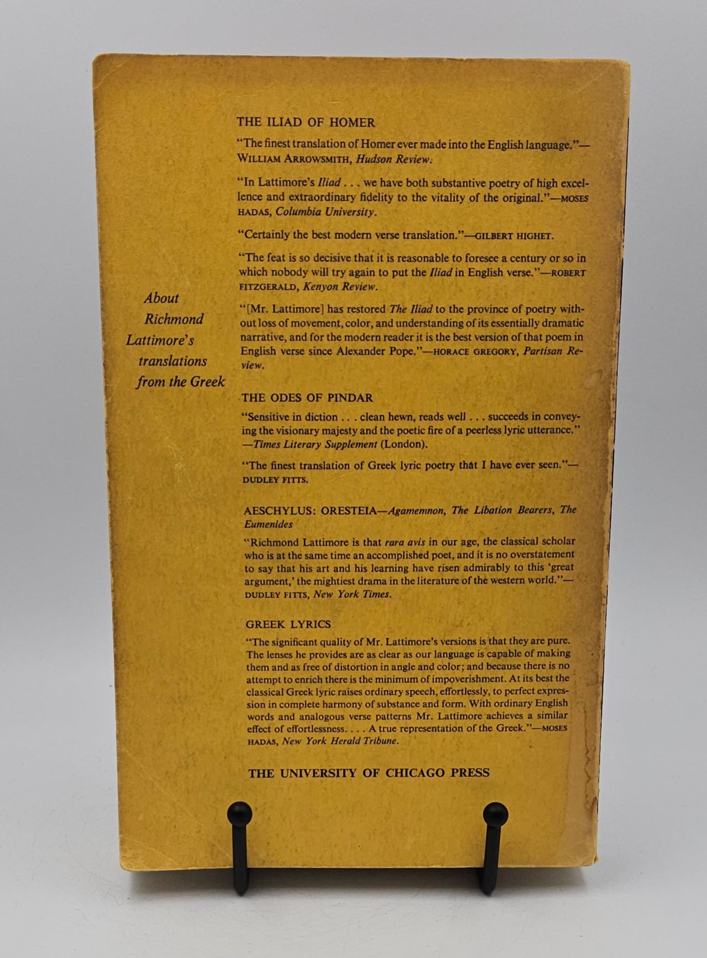 The Iliad of Homer by translated and with an introduction by Richmond Lattimore