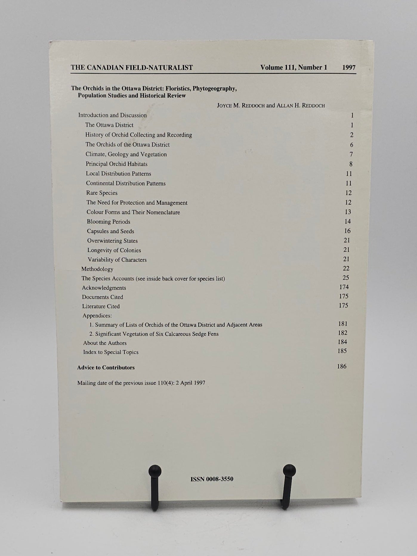 The Canadian Field-Naturalist Volume 111, Number 1 by Ottawa Field-Naturalists' Club