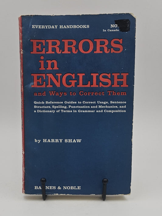 Errors in English: and Ways to Correct Them by Harry Shaw