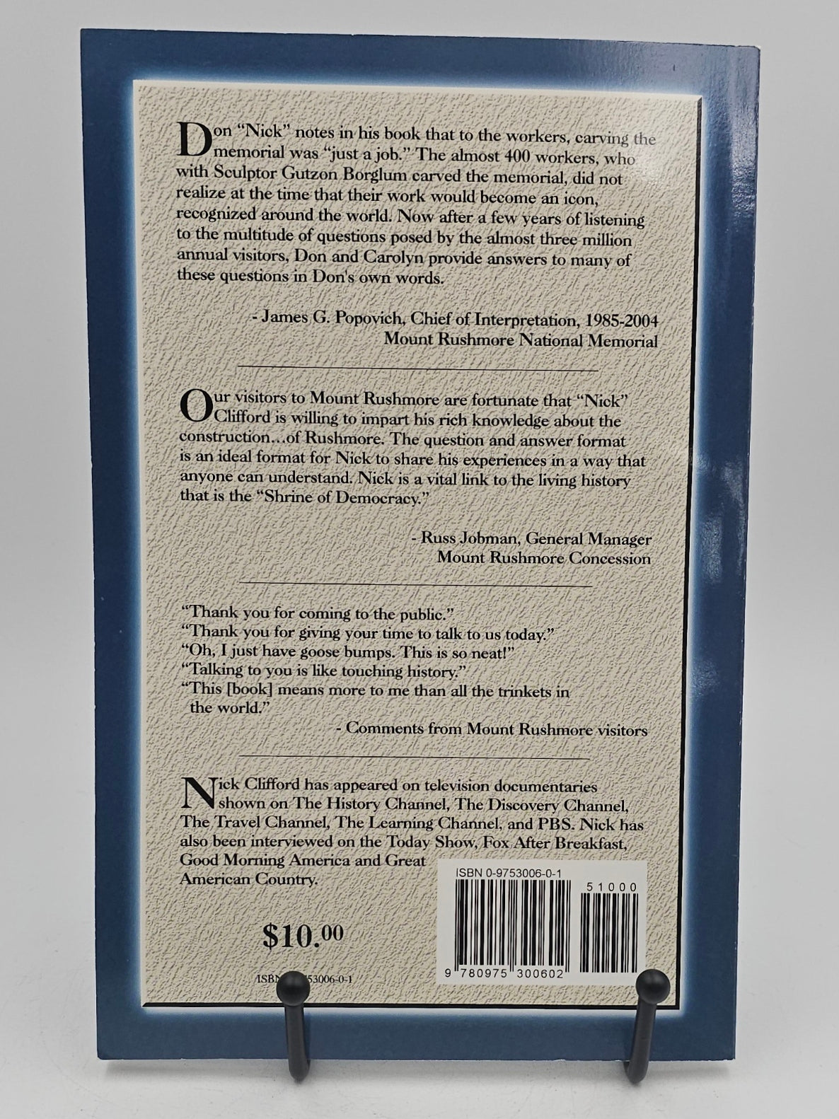 Mount Rushmore Q & A (Signed) by Don "Nick" Clifford with card
