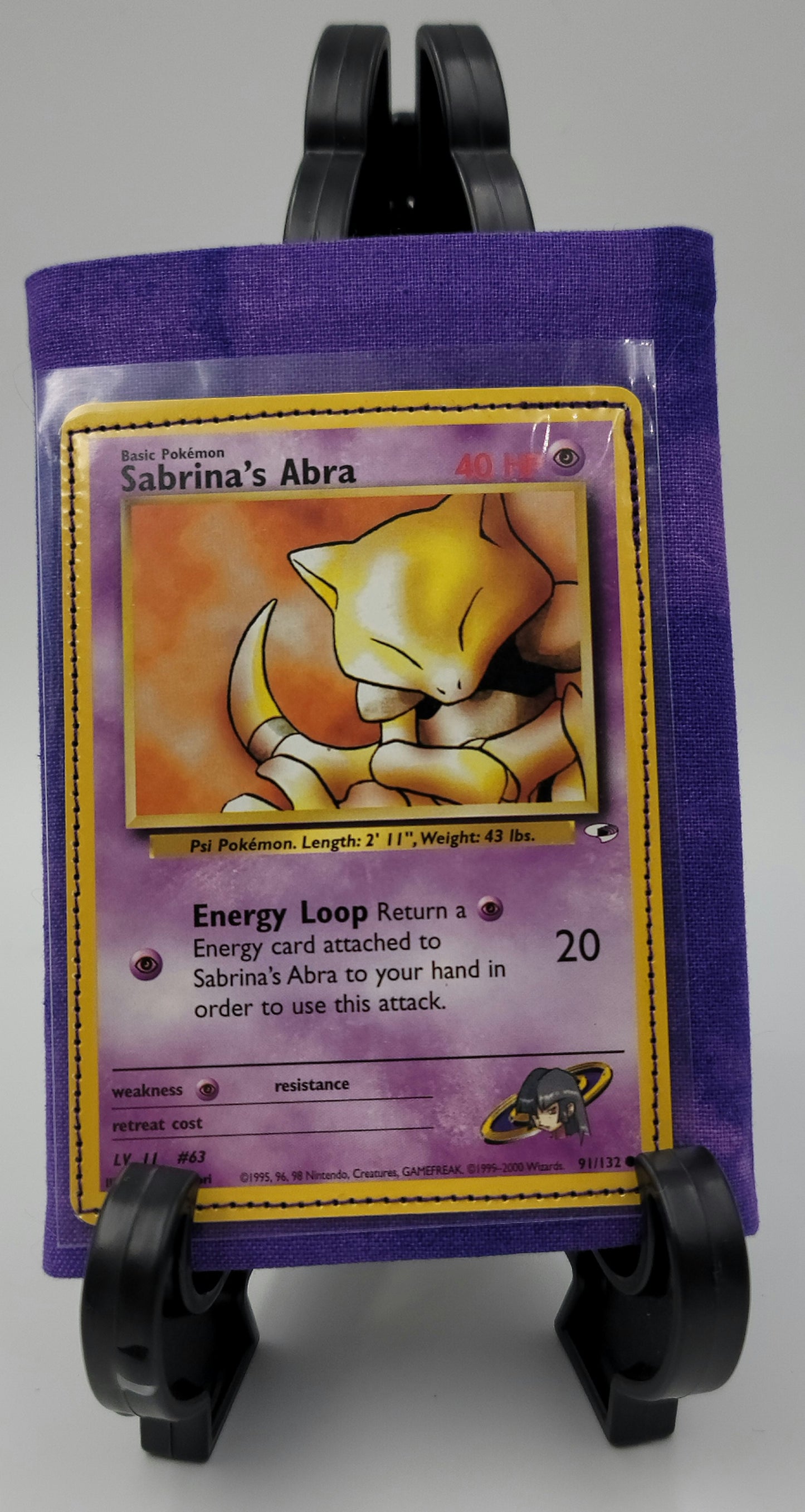 Handmade Sabrina's Abra and Sabrina's Gaze Pokemon card cloth wallet