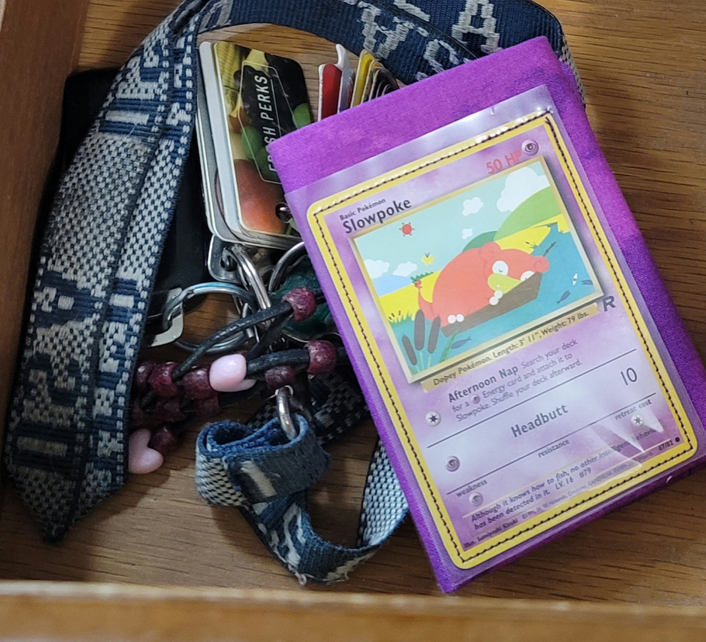 Handmade Slowpoke Pokemon card cloth wallet